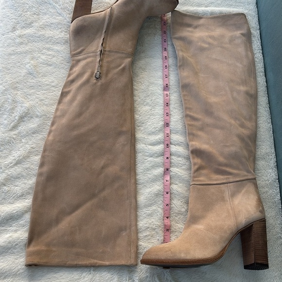 EUC Free People Tan Dakota Over the Knee Boots Suede EU 41 Beige Neutral Western - Picture 7 of 13